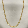 Gargantilla Basica 04.58.0022.22 Oro Laminado, Diseño de Figaro, Pulido, Tono Dorado (0.80 Gauge, 03 MM Thickness, 22 Inches Length)