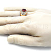 Anillo de Hombre 01.266.0047.1.11 Oro Laminado, con Granate Zirconia Cubica and Blanca Micro Pave, Pulido, Tono Dorado (Size 11)