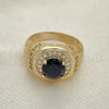 Anillo de Hombre 01.266.0047.2.11 Oro Laminado, con Negro Zirconia Cubica and Rosado Micro Pave, Pulido, Tono Dorado (Size 11)