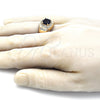 Anillo de Hombre 01.266.0047.3.11 Oro Laminado, con Zafiro Azul Zirconia Cubica and Blanca Micro Pave, Pulido, Tono Dorado (Size 11)