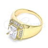 Anillo de Hombre 01.266.0016.3.12 Oro Laminado, con Blanca Zirconia Cubica and Blanca Micro Pave, Pulido, Tono Dorado (Size 12)
