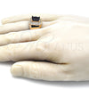Anillo de Hombre 01.266.0016.2.10 Oro Laminado, con Zafiro Azul Zirconia Cubica and Blanca Micro Pave, Pulido, Tono Dorado (Size 10)