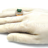 Anillo de Hombre 01.266.0016.4.11 Oro Laminado, con Verde Zirconia Cubica and Blanca Micro Pave, Pulido, Tono Dorado (Size 11)