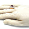 Anillo de Hombre 01.266.0049.1.10 Oro Laminado, con Granate Zirconia Cubica and Blanca Micro Pave, Pulido, Tono Dorado (Size 10)