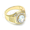 Anillo de Hombre 01.266.0050.10 Oro Laminado, con Blanca Zirconia Cubica and Blanca Micro Pave, Pulido, Tono Dorado (Size 10)