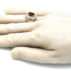 Anillo de Hombre 01.266.0050.1.12 Oro Laminado, con Granate Zirconia Cubica and Blanca Micro Pave, Pulido, Tono Dorado (Size 12)