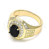 Anillo de Hombre 01.266.0050.2.11 Oro Laminado, con Negro Zirconia Cubica and Blanca Micro Pave, Pulido, Tono Dorado (Size 11)