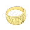 Anillo de Hombre 01.380.0009.11 Oro Laminado, Diseño de San Judas, Pulido, Tono Dorado (Size 11)