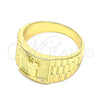Anillo de Hombre 01.380.0009.11 Oro Laminado, Diseño de San Judas, Pulido, Tono Dorado (Size 11)