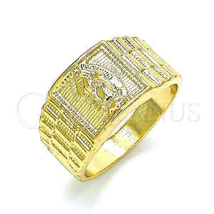 Anillo de Hombre 01.380.0010.10 Oro Laminado, Diseño de Guadalupe, Pulido, Tono Dorado (Size 10)