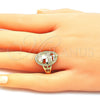 Anillo Elegante 01.380.0011.08 Oro Laminado, Diseño de Manos de Rogacion y Cruz, Pulido, Tono Dorado (Size 8)