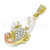 Dije Religioso 05.380.0139 Oro Laminado, Diseño de Escorpión, con Blanca Cristal, Pulido, Tres Tonos