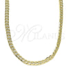 Gargantilla Basica 04.213.0237.20 Oro Laminado, Diseño de Cubana, Pulido, Tono Dorado (Calibre 100, Grosor 04.3 MM, 20 Pulgadas de Largo)