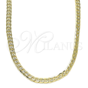 Gargantilla Basica 04.213.0237.24 Oro Laminado, Diseño de Cubana, Pulido, Tono Dorado (Calibre 100, Grosor 04 MM, 24 Pulgadas de Largo)