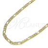 Gargantilla Basica 04.213.0144.16 Oro Laminado, Diseño de Figaro, Pulido, Tono Dorado (0.80 Gauge, 03 MM Thickness, 16 Inches Length)