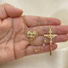 Rosario Fino 09.380.0013.26 Oro Laminado, Diseño de Guadalupe y Crucifijo, Diamantado, Tres Tonos