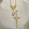 Rosario Fino 09.380.0013.26 Oro Laminado, Diseño de Guadalupe y Crucifijo, Diamantado, Tres Tonos