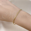 Pulsera Básica 04.213.0095.07 Oro Laminado, Diseño de Miami Cubana, Pulido, Tono Dorado (03 MM Thickness, 7 Inches Length)