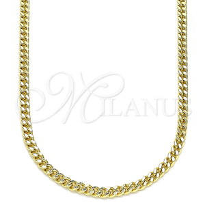 Gargantilla Basica 04.213.0095.16 Oro Laminado, Diseño de Miami Cubana, Pulido, Tono Dorado (Grosor 03 MM, 16 Pulgadas de Largo)