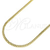 Gargantilla Basica 04.213.0095.18 Oro Laminado, Diseño de Miami Cubana, Pulido, Tono Dorado (Grosor 03 MM, 18 Pulgadas de Largo)