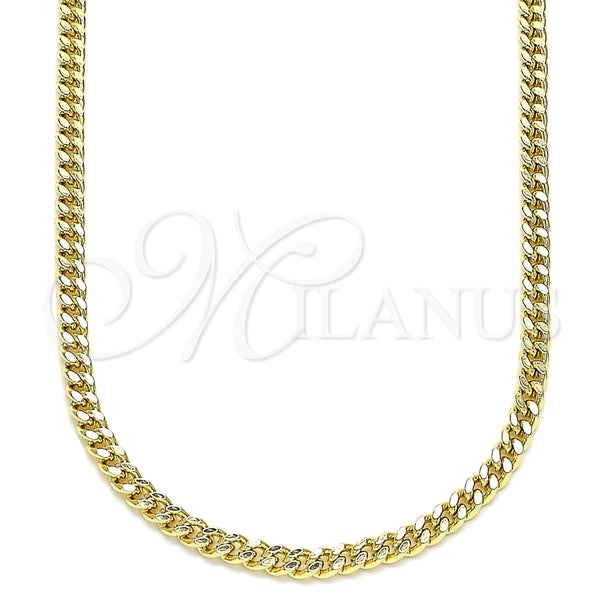 Gargantilla Basica 04.213.0095.18 Oro Laminado, Diseño de Miami Cubana, Pulido, Tono Dorado (Grosor 03 MM, 18 Pulgadas de Largo)