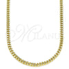 Gargantilla Basica 04.213.0095.18 Oro Laminado, Diseño de Miami Cubana, Pulido, Tono Dorado (Grosor 03 MM, 18 Pulgadas de Largo)