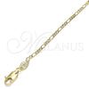 Tobillera Básica 04.213.0238.10 Oro Laminado, Diseño de Figaro, Pulido, Tono Dorado (02 MM Thickness, 10 Inches Length)