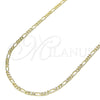 Gargantilla Basica 04.213.0238.20 Oro Laminado, Diseño de Figaro, Pulido, Tono Dorado (02 MM Thickness, 20 Inches Length)