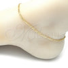 Tobillera Básica 04.213.0239.10 Oro Laminado, Diseño de Figaro, Pulido, Tono Dorado (03 MM Thickness, 10 Inches Length)