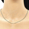 Gargantilla Basica 04.213.0240.16 Oro Laminado, Diseño de Figaro, Pulido, Tono Dorado (03 MM Thickness, 16 Inches Length)
