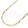 Gargantilla Basica 04.213.0240.16 Oro Laminado, Diseño de Figaro, Pulido, Tono Dorado (03 MM Thickness, 16 Inches Length)