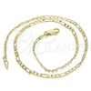 Gargantilla Basica 04.213.0240.16 Oro Laminado, Diseño de Figaro, Pulido, Tono Dorado (03 MM Thickness, 16 Inches Length)