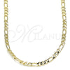 Gargantilla Basica 04.213.0240.16 Oro Laminado, Diseño de Figaro, Pulido, Tono Dorado (03 MM Thickness, 16 Inches Length)