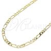 Gargantilla Basica 04.213.0241.24 Oro Laminado, Diseño de Figaro, Pulido, Tono Dorado (120 Gauge, Thickness, 24 Inches Length)