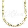 Gargantilla Basica 04.213.0241.24 Oro Laminado, Diseño de Figaro, Pulido, Tono Dorado (120 Gauge, Thickness, 24 Inches Length)