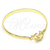 Aro Individual 07.192.0039.04 Oro Laminado, Diseño de Delfín, con Blanca Micro Pave and Blanca Zirconia Cubica, Pulido, Tono Dorado (05 MM Thickness, Size 4 (2.25 Diameter))