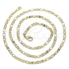 Gargantilla Basica 04.213.0242.20 Oro Laminado, Diseño de Mariner, Diamantado, Tono Dorado (Grosor 03 MM, 20 Pulgadas de Largo)