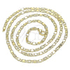 Gargantilla Basica 04.213.0242.24 Oro Laminado, Diseño de Mariner, Diamantado, Tono Dorado (03 MM Thickness, 24 Inches Length)
