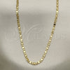 Gargantilla Basica 04.213.0242.24 Oro Laminado, Diseño de Mariner, Diamantado, Tono Dorado (03 MM Thickness, 24 Inches Length)