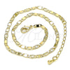 Tobillera Básica 04.213.0242.10 Oro Laminado, Diseño de Mariner, Diamantado, Tono Dorado (Grosor 03 MM, 10 Pulgadas de Largo)