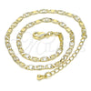Tobillera Básica 04.213.0243.10 Oro Laminado, Diseño de Mariner, Diamantado, Tono Dorado (Grosor 03 MM, 10 Pulgadas de Largo)