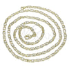 Gargantilla Basica 04.213.0243.20 Oro Laminado, Diseño de Mariner, Diamantado, Tono Dorado (Grosor 03 MM, 20 Pulgadas de Largo)