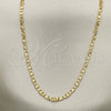 Gargantilla Basica 04.213.0243.20 Oro Laminado, Diseño de Mariner, Diamantado, Tono Dorado (Grosor 03 MM, 20 Pulgadas de Largo)