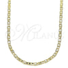 Gargantilla Basica 04.213.0243.20 Oro Laminado, Diseño de Mariner, Diamantado, Tono Dorado (Grosor 03 MM, 20 Pulgadas de Largo)