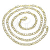 Gargantilla Basica 04.213.0243.22 Oro Laminado, Diseño de Mariner, Diamantado, Tono Dorado (03 MM Thickness, 22 Inches Length)