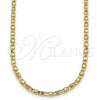 Gargantilla Basica 04.213.0243.22 Oro Laminado, Diseño de Mariner, Diamantado, Tono Dorado (Grosor 03 MM, 22 Pulgadas de Largo)