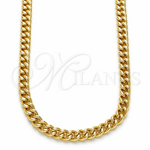 Gargantilla Basica 04.213.0244.22 Oro Laminado, Diseño de Miami Cubana, Pulido, Tono Dorado (Grosor 05 MM, 22 Pulgadas de Largo)