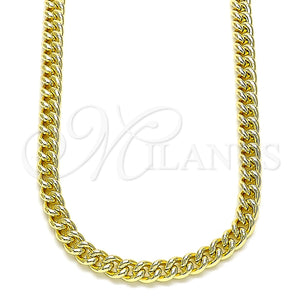 Gargantilla Basica 04.213.0244.20 Oro Laminado, Diseño de Miami Cubana, Pulido, Tono Dorado (05 MM Thickness, 20 Inches Length)