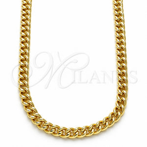 Gargantilla Basica 04.213.0244.20 Oro Laminado, Diseño de Miami Cubana, Pulido, Tono Dorado (Grosor 05 MM, 20 Pulgadas de Largo)