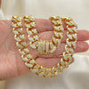 Gargantilla Basica 03.284.0015.24 Oro Laminado, con Blanca Micro Pave, Pulido, Tono Dorado (13 MM Thickness, 24 Inches Length)